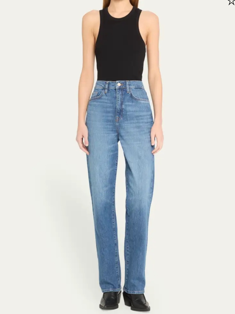 NWT Triarchy High-Rise Straight-Leg Jeans - Medium Blue Size 28